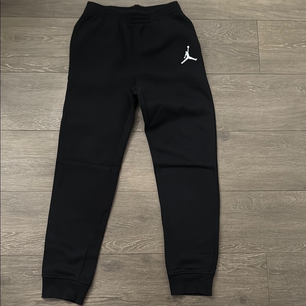 Jordan Kids Black Sweatpants with White Logo
